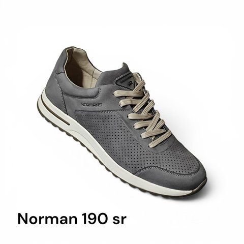 Комфортні чоловічі кеди Norman 190/SRM для щоденного носіння, кросівки сірого кольору 190-40-0 фото