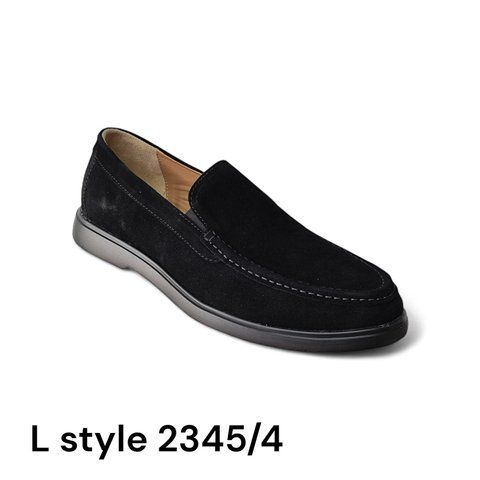 Чоловічі лофери L-style 2345/4M чорні замшеві &ndash; легкі slip-on туфлі на кожен день, комфортні та стильні 2345-40 фото