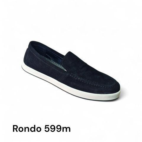 Чоловічі лофери (мокасини) Rondo 599M чорні замшеві &ndash; легкі slip-on туфлі для міста та щоденного носіння, комфортні та стильні 599-40 фото