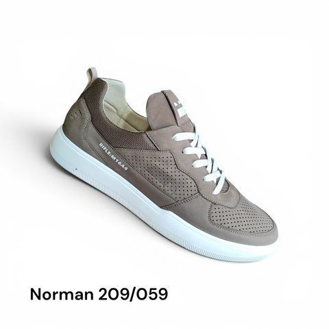 Легкі чоловічі кеди для літа Norman 209/049M бежеві, стильні кросівки з нубуку 209-049-40 фото