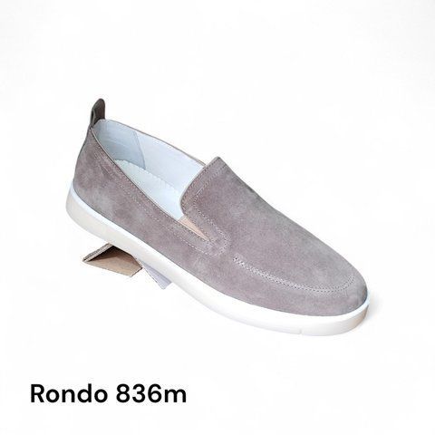 Чоловічі лофери (сліпони) Rondo 836, весна-осінь, бежеві, натуральна замша 836-43-13 фото