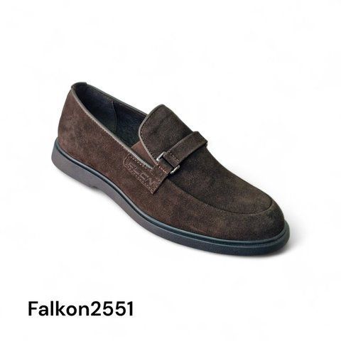 Лофери чоловічі Falkon 2551 коричневі замшеві &ndash; комфорт, стиль, щоденне носіння 2551-40-0 фото