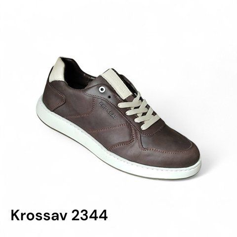 Чоловічі кросівки Krossav 2344 коричневі натуральна шкіра, легкі та стильні 2344-40-2 фото