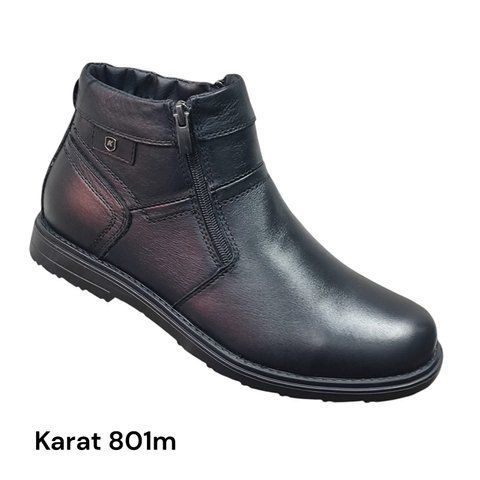 Зручні зимові чоловічі черевики Каrat 801m, два замки, натуральна шкіра, прошиті, термо-підошва 801 фото