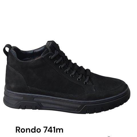 Чоловічі зимові черевики Rondo 741м, верх натуральна шкіра нубук, в середині натуральне хутро набивне 741 фото