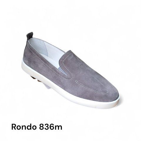 Класичні чоловічі лофери (сліпони) Rondo 836, натуральна замша, без застібки на весну 836-40-10 фото