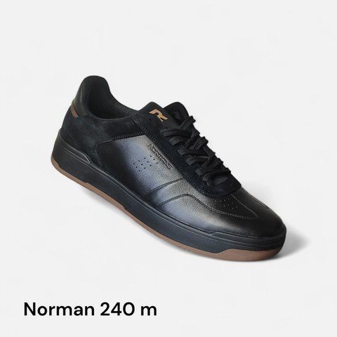 Стильні чоловічі кросівки Norman 240 чорні &mdash; натуральна шкіра та комфорт, кеди для міста 0-240-40 фото