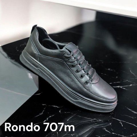 Чоловічі кеди Rondo 707, шкіряний верх, підкладка шкіряна, підошва термополіуретан, прошиті по підошві 707-40-1 фото