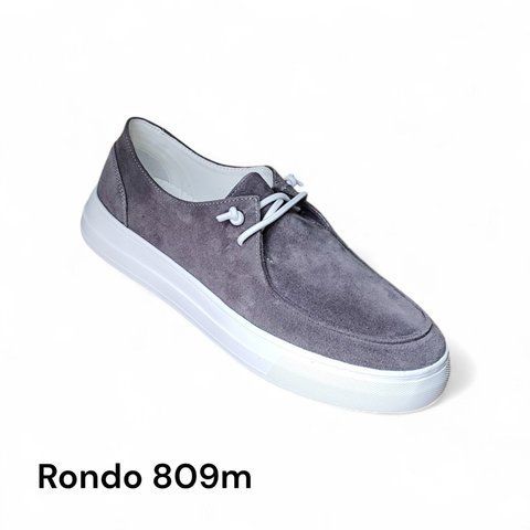 Сірі чоловічі замшеві лофери (сліпони) Rondo 809M, комфорт на кожен день 809-40-1 фото